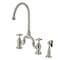 Kingston Brass Bridge Kitchen Faucet with Brass Sprayer, Brushed Nickel KS7798AXBS - alternate 1